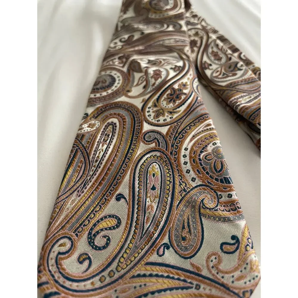 Bruno Piattelli handmade 100% Silk Paisley Tie 59